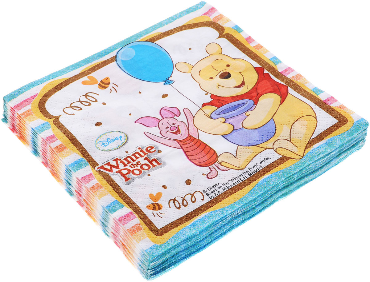 Procos Салфетки двухслойные Винни и Хрюня 20 шт81549 Procos Салфетки двухслойные Винни и Хрюня 20 шт81549Любой детский праздник станет гораздо ярче и веселее, если у каждого ребенка будут под рукой замечательные двухслойные салфетки Procos Винни и Хрюня. Каждая салфетка украшена изображением героев мультфильма Винни Пух. С ними так легко и просто вытирать испачканные в пироге руки и лицо, ведь все салфетки выполнены из высококачественных и безопасных для здоровья ребенка материалов. Добавьте праздничной атмосферы любому событию, украсив стол салфетками с любимыми героями! Размер салфетки - 33 см х 33 см.