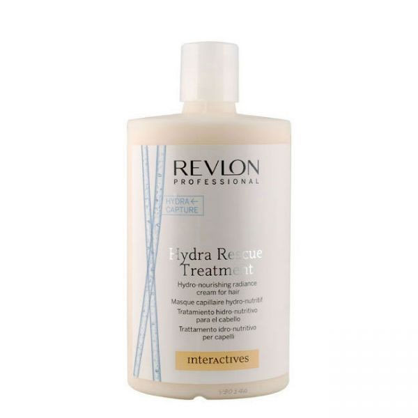 Revlon Professional Interactives Крем для блеска волос увлажняющий и питающий Hydra Rescue Treatment 750 мл7200611000 Revlon Professional Interactives Крем для блеска волос увлажняющий и питающий Hydra Rescue Treatment 750 мл7200611000Зачастую волосы повреждаются в результате неправильного ухода, и восстановить их бывает далеко не по силам каждому препарату. Однако, компания Revlon разработала специальный крем Hydra Rescue Treatment, содержащий комплекс витаминных веществ, усиленно питающих волосяные луковицы и кожный покров головы. Крем восстанавливает фибру волос, препятствует разрушению липидного слоя и оказывает смягчающее воздействие. Жесткие волосы становятся послушными, тонкие приобретают объем, а ломкие восстанавливают свою структуру и эластичность. Используйте крем Hydra Rescue Treatment и наслаждайтесь здоровым блеском ваших волос уже сегодня!