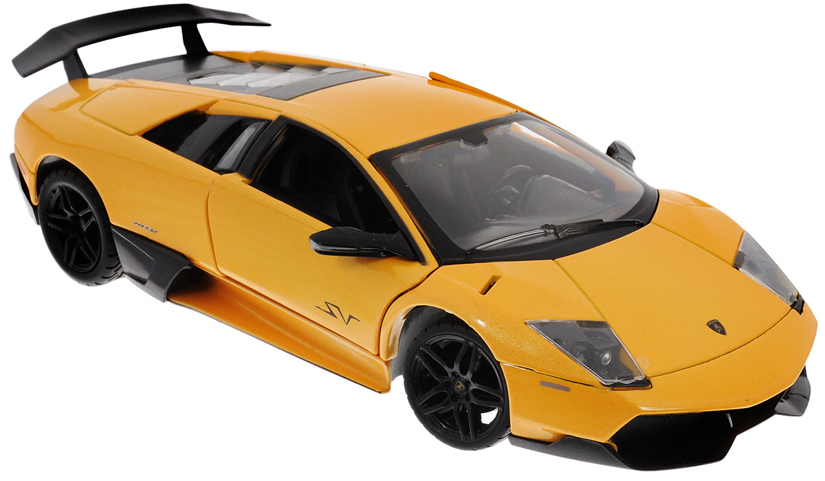Rastar Коллекционная модель Lamborghini Murcielago LP670-4 SV39300 Rastar Коллекционная модель Lamborghini Murcielago LP670-4 SV39300Коллекционная модель Rastar Lamborghini Murcielago LP670-4 SV привлечет внимание не только ребенка, но и взрослого коллекционера. Машинка является точной уменьшенной копией настоящего автомобиля, воспроизведенной в масштабе 1/24. Модель выполнена из металла с использованием пластика и оснащена резиновыми колесами, обеспечивающими хорошее сцепление с поверхностью пола. Внутренний интерьер воссоздан с необыкновенной точностью. Колеса и руль модели вращаются, багажник и дверцы открываются. Коллекционная модель Rastar Lamborghini Murcielago LP670-4 SV станет отличным подарком и украшением любой коллекции!