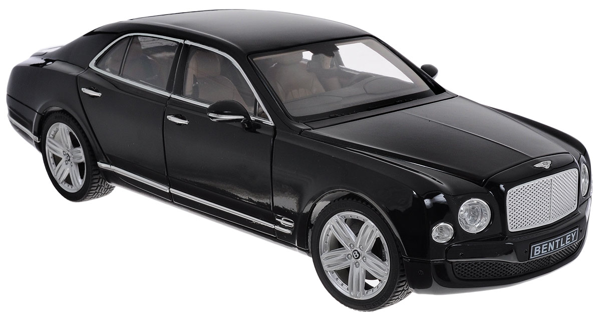 Rastar Коллекционная модель Bently Mulsanne43800 Rastar Коллекционная модель Bently Mulsanne43800Коллекционная модель Rastar Bently Mulsanne привлечет внимание не только ребенка, но и взрослого коллекционера. Машинка является точной уменьшенной копией настоящего автомобиля, воспроизведенной в масштабе 1/18. Модель выполнена из металла с использованием пластика и оснащена резиновыми колесами, обеспечивающими хорошее сцепление с поверхностью пола. Внутренний интерьер воссоздан с необыкновенной точностью. Колеса и руль модели вращаются, капот, багажник и дверцы открываются. Коллекционная модель Rastar Bently Mulsanne станет отличным подарком и украшением любой коллекции!