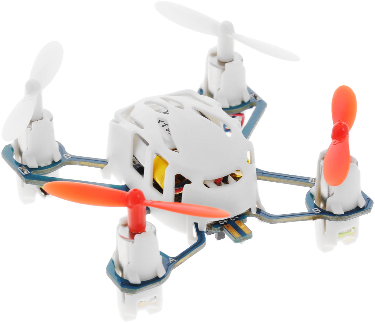 Hubsan Квадрокоптер на радиоуправлении Q4 NanoH111 Hubsan Квадрокоптер на радиоуправлении Q4 NanoH111Квадрокоптер на радиоуправлении Hubsan Q4 Nano c инфракрасным управлением подходит для полетов в закрытых помещениях или на улице в безветренную погоду. Управляется игрушка с помощью удобного пульта. Компактная модель оснащена четырьмя яркими винтами, которые поднимают коптер во время полета. Крепкий и прочный корпус защитит мини-дрон от серьезных ударов и повреждений. Благодаря продуманной конструкции, качественным материалам и чрезвычайно небольшому весу, Q4 Nano без повреждений может выдержать падения с небольшой высоты или столкновения с препятствиями. Игрушка развивает многочисленные способности ребенка: мелкую моторику, пространственное мышление, реакцию и логику. Вертолет работает от встроенного аккумулятора, который можно заряжать от USB-шнура (входит в комплект). Для работы пульта управления необходимо докупить 2 батарейки напряжением 1,5V типа ААА (в комплект не входят).