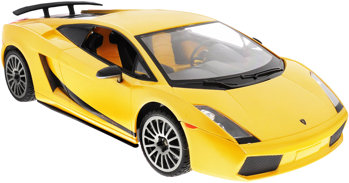 Rastar Радиоуправляемая модель Lamborghini Superleggera цвет желтый масштаб 1:1426400 Rastar Радиоуправляемая модель Lamborghini Superleggera цвет желтый масштаб 1:1426400Радиоуправляемая модель Rastar Lamborghini Superleggera, выполненная из прочного пластика с металлическими элементами, является точной уменьшенной копией настоящего автомобиля в масштабе 1:14. Модель привлечет внимание не только ребенка, но и взрослого. Модель при помощи пульта управления движется вперед, дает задний ход, поворачивает влево и вправо, останавливается. Машина обладает высокой стабильностью движения, что позволяет полностью контролировать его процесс, управляя уверенно и без суеты. Модель оснащена световыми эффектами. Такая модель автомобиля станет отличным подарком не только автолюбителю, но и человеку, ценящему оригинальность и изысканность, а качество исполнения представит такой подарок в самом лучшем свете. Машина работает от 5 батареек типа АА напряжением 1,5V, пульт работает от батарейки 9V типа Крона (не входят в комплект).