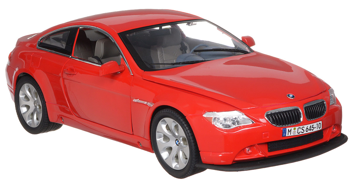 Rastar Радиоуправляемая модель BMW 645Ci цвет красный645-10/14800 Rastar Радиоуправляемая модель BMW 645Ci цвет красный645-10/14800Радиоуправляемая модель Rastar BMW 645Ci обязательно привлечет внимание взрослого и ребенка и понравится любому, кто увлекается автомобилями. Все дети хотят иметь в наборе своих игрушек ослепительные, невероятные и крутые автомобили на радиоуправлении. Тем более если это автомобиль известной марки с проработкой всех деталей, удивляющий приятным качеством и видом. Маневренная и реалистичная уменьшенная копия BMW 645Ci выполнена в точной детализации с настоящим автомобилем в масштабе 1:10. Управление машинкой происходит с помощью пульта. Автомобиль двигается вперед и назад, поворачивает направо и налево. У модели открываются двери, капот и багажник. Автомобиль изготовлен из пластика с металлическими деталями. Колеса игрушки прорезинены и обеспечивают плавный ход, машинка не портит напольное покрытие. Радиоуправляемые игрушки способствуют развитию координации движений, моторики и ловкости. Ваш ребенок часами будет играть с моделью, придумывая различные истории и...