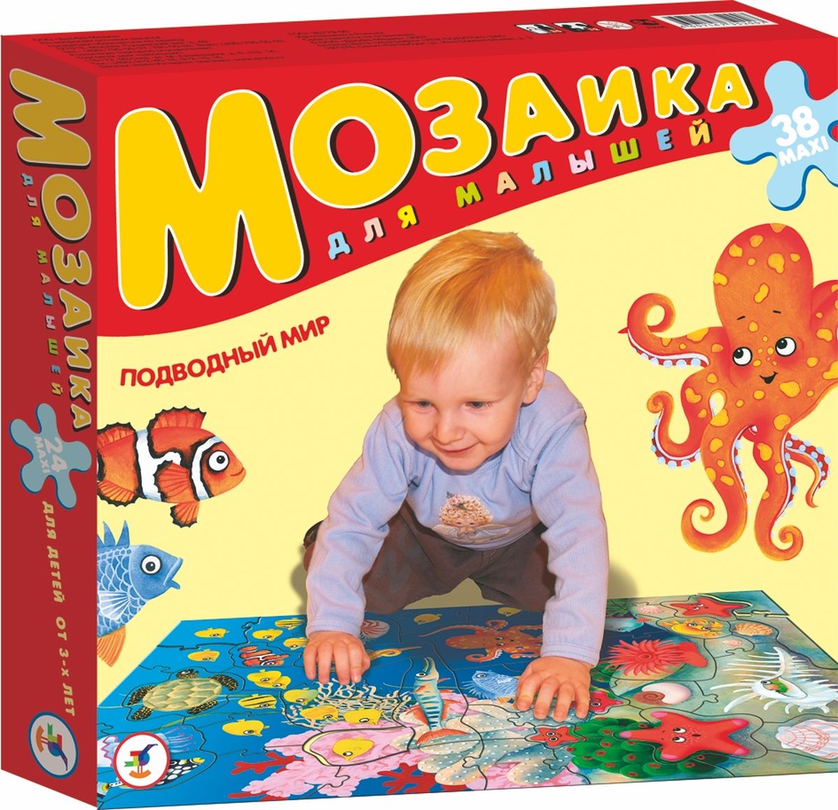 Дрофа-Медиа Мозаика Подводный мир1712 Дрофа-Медиа Мозаика Подводный мир1712Игра Подводный мир прекрасно подходит для первого знакомства малыша с мозаикой, способствует формированию навыка соединения целого изображения из нескольких элементов. Крупные и яркие детали мозаики удобно собирать на полу. Ребенок научится складывать сюжетную картинку из нескольких частей и подбирать подходящие по форме недостающие фрагменты рисунка. Набор из 38 крупных пазловых элементов. Игра развивает зрительное восприятие, образное мышление и мелкую моторику рук, расширяют кругозор.