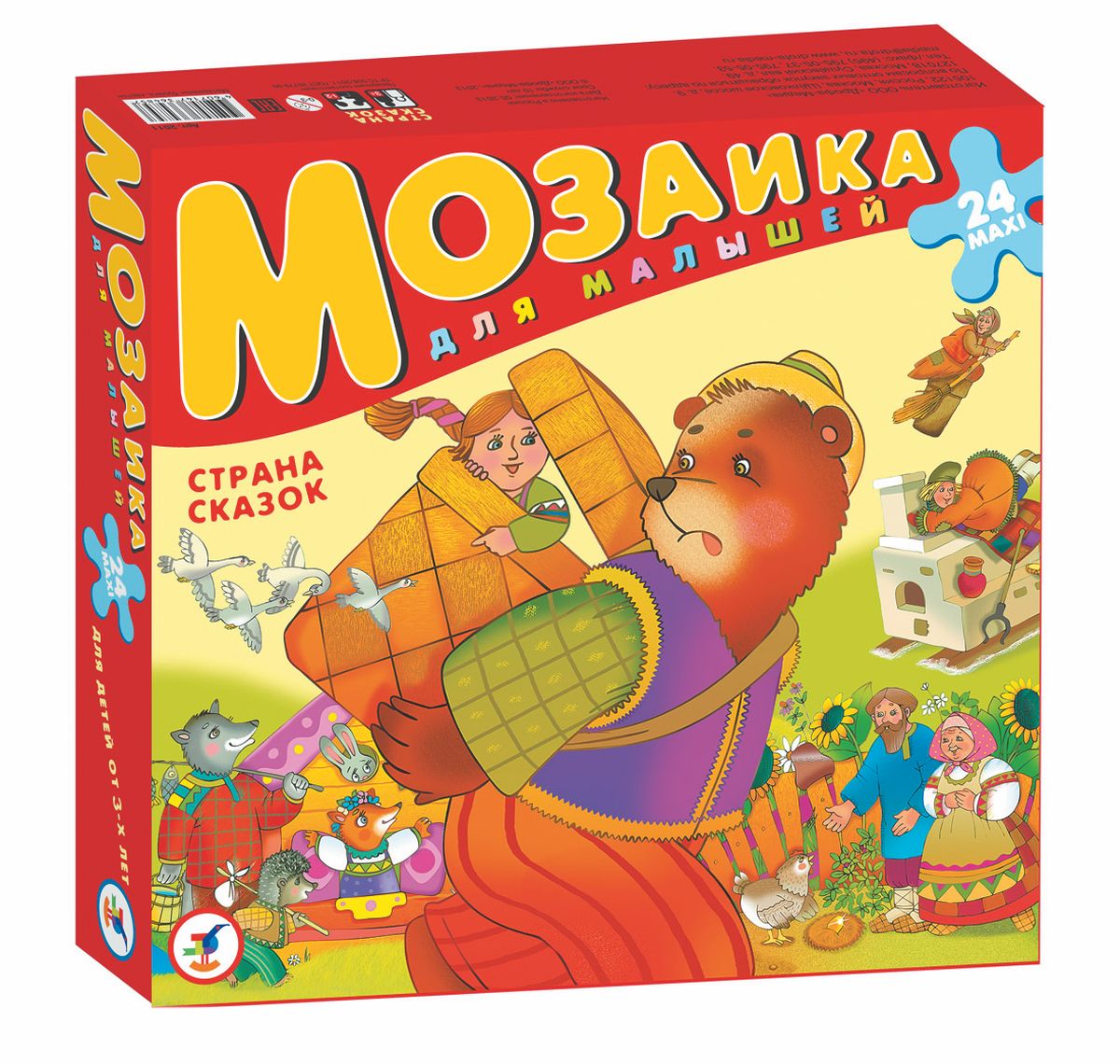 Дрофа-Медиа Мозаика Страна сказок2011 Дрофа-Медиа Мозаика Страна сказок2011Игра Страна сказок прекрасно подходит для первого знакомства малыша с мозаикой, способствует формированию навыка соединения целого изображения из нескольких элементов. Собрав целую картину, ребенок увидит персонажей русских народных сказок. Крупные и яркие детали мозаики удобно собирать на полу. Ребенок научится складывать сюжетную картинку из нескольких частей и подбирать подходящие по форме недостающие фрагменты рисунка. Набор из 24 крупных пазловых элементов. Игра развивает зрительное восприятие, образное мышление и мелкую моторику рук, расширяет кругозор.