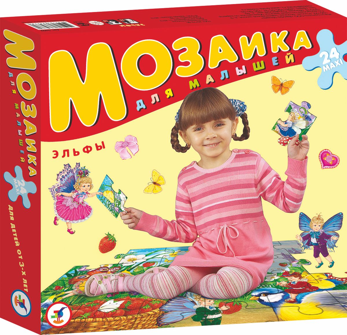 Дрофа-Медиа Мозаика Эльфы2402 Дрофа-Медиа Мозаика Эльфы2402Игра Эльфы прекрасно подходит для первого знакомства малыша с мозаикой, способствует формированию навыка соединения целого изображения из нескольких элементов. Крупные и яркие детали мозаики удобно собирать на полу. Ребенок научится складывать сюжетную картинку из нескольких частей и подбирать подходящие по форме недостающие фрагменты рисунка. Набор из 24 крупных пазловых элементов. Игра развивает зрительное восприятие, образное мышление и мелкую моторику рук, расширяют кругозор.