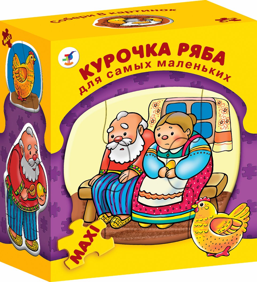 Дрофа-Медиа Развивающая игра Курочка ряба2563 Дрофа-Медиа Развивающая игра Курочка ряба2563Развивающая игра Курочка ряба прекрасно подходит для первого знакомства малыша с мозаикой, способствует формированию навыка соединения целого изображения из двух-трех элементов. В игре набор из восьми картинок с персонажами сказки, состоящих из ярких крупных деталей, которые соединяются с помощью пазлового замка. Игра Курочка ряба помогает в развитии зрительного восприятия, мелкой моторики и координации движений рук, наглядно-образного мышления, памяти и внимания.