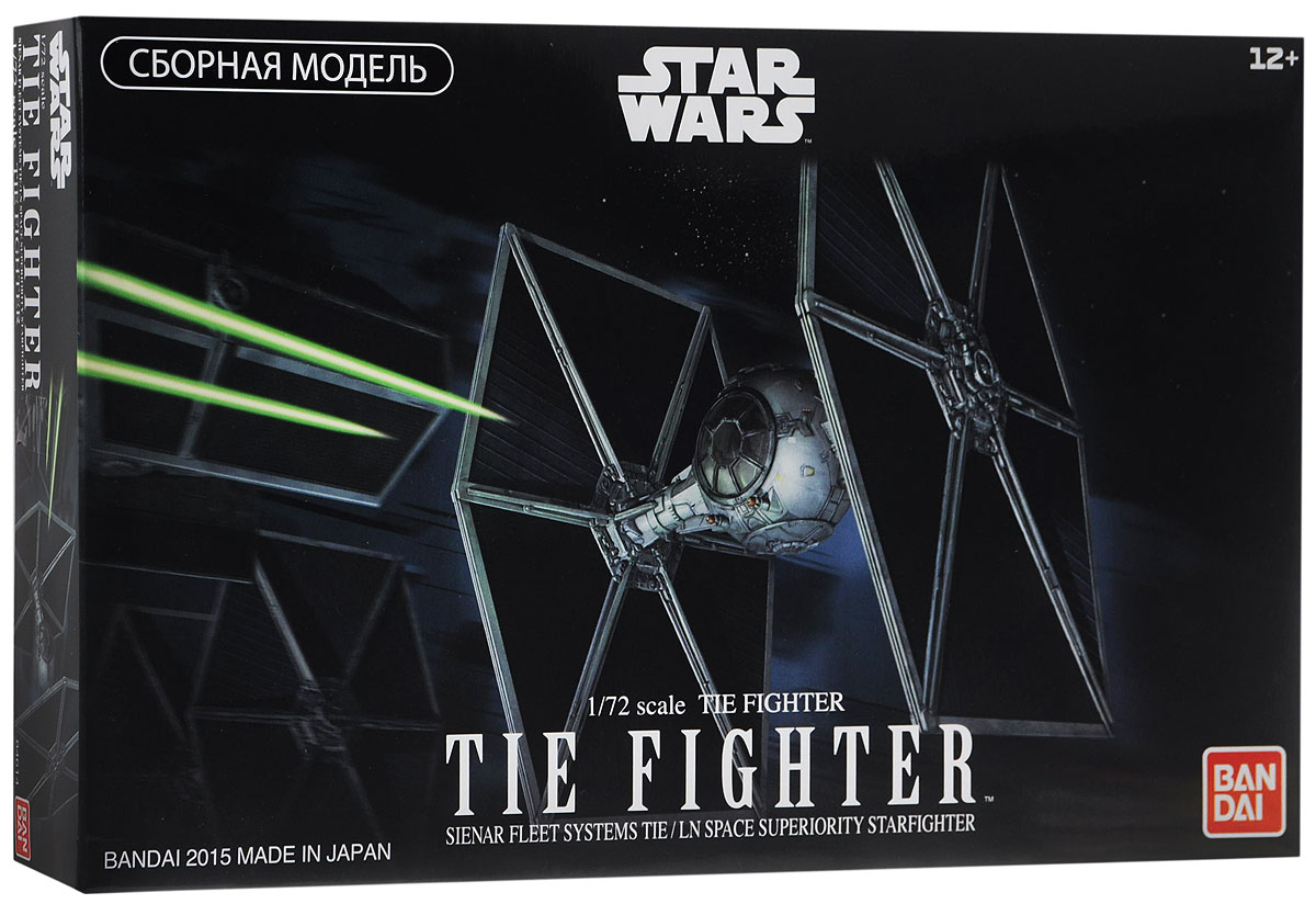 Star Wars Сборная модель Истребитель TIE-Fighter84614 Star Wars Сборная модель Истребитель TIE-Fighter84614Сборная модель Star Wars Bandai Истребитель TIE-Fighter 1/72 - самый известный представитель имперского флота, покорившего Галактику. Истребители можно разместить на борту любого космического корабля Имперской флотилии, независимо от размеров. Отряды этих одноместных кораблей предназначены для быстрых стычек с истребителями повстанцев. Tie Fighter считаются символом могущества армии Империи. Характерные огромные шестигранные солнечные батареи, расположенные с правой и левой сторон истребителя, подают энергию к лазерным пушкам в нижней части истребителя, а также к тяговому двигателю. Кроме того они скрывают и защищают шарообразный отсек кабины пилота от вражеских атак, а также проводят анализ полученного ущерба. Процесс сборки развивает интеллектуальные и инструментальные способности, воображение и конструктивное мышление, а также прививает практические навыки работы со схемами и чертежами. Клей для сборки не требуется. В комплект входят:...
