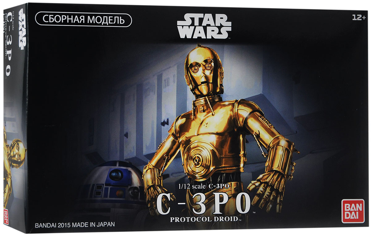Star Wars Сборная модель C-3PO84617 Star Wars Сборная модель C-3PO84617Сборная модель Star Wars C-3PO непременно понравится не только детям, но и всем поклонникам культовой саги Звёздные Войны. В комплект поставки входит набор деталей для сборки фигуры Протокольного Дроида (робота-андроида) C-3PO, забавного персонажа, участвующего во многих эпизодах киносаги Звёздные Войны и отличающегося редким занудством характера. Самой яркой особенностью его внешнего вида является золотое покрытие корпуса, которым он очень гордится. Фигурка C-3PO выполнена в масштабе 1:12 из качественного пластика с металлизированным золотистым покрытием (кроме правой голени - которая, как и в фильме, осталась серебристой). Фигурка имеет подвижные руки, ноги, туловище и голову, благодаря чему способна принимать разнообразные реалистичные позы. Модель комплектуется подставкой, изображающей пол внутри Имперской космической станции Звезда Смерти, несколькими вариантами панелей лица (нормальной и с сюжетными повреждениями), двумя вариантами подвижных кистей рук и...