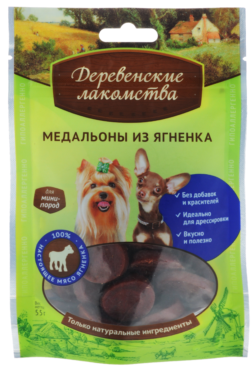 Лакомство Деревенские лакомства для собак мини-пород, медальоны из ягненка, 55 г43060 Лакомство Деревенские лакомства для собак мини-пород, медальоны из ягненка, 55 г43060Лакомство для собак мини-пород Деревенские лакомства в виде медальонов произведено из отборного мяса ягненка без использования красителей, консервантов и специй. Кусочки обладают тонким изысканным вкусом и к тому же легко усваиваются. Лакомство абсолютно гипоаллергенно. Вы можете быть уверены в том, что ваша собака получает 100% натуральный продукт высочайшего качества. Идеального размера кусочки отборного мяса удовлетворят даже самый изысканный вкус и станут любимым угощением вашего питомца. Состав: мясо ягненка. Пищевая ценность (на 100 г): белки - 47,3 г, жир - 4,1 г, влага - 17 г, клетчатка - 0,2 г, зола - 5,1 г. Энергетическая ценность на 100 г: 226 ккал. Вес: 55 г. Товар сертифицирован.