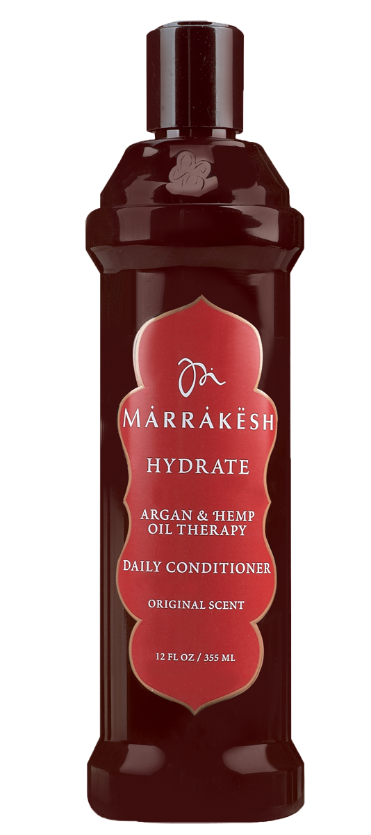 Marrakesh Увлажняющий кондиционер Original, 355 млMKC1275 Marrakesh Увлажняющий кондиционер Original, 355 млMKC1275Способствует сохранению влаги внутри волоса - Делает волосы послушными - Придает волосам шелковистость и блеск - Можно использовать на окрашенных волосах - Масла Арганы и Конопли значительно улучшают состояние волос и их текстуру - Протеины пшеницы укрепляют кутикулу и препятствуют повреждению волос - Пантенол удерживает влагу внутри волоса, делает волосы послушными и блестящими