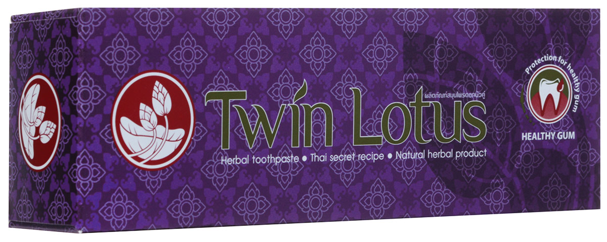 Twin Lotus Зубная паста Рецепт здоровых десен, 120 г0520 Twin Lotus Зубная паста Рецепт здоровых десен, 120 г0520Растительные зубные пасты Twin Lotus содержат более 96% натуральных ингредиентов, в подтверждение этого – темный цвет пасты, достигнутый благодаря смешиванию разных трав и процессу изготовления с использованием современного оборудования.