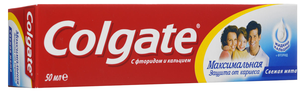Colgate Зубная паста Максимальная защита от кариеса Свежая мята 50 млFCN89275/FCN89022 Colgate Зубная паста Максимальная защита от кариеса Свежая мята 50 млFCN89275/FCN89022Уникальная формула с жидким кальцием и фтором защищает и укрепляет эмаль зубов со всех сторон, проникая даже в труднодоступные места полости рта.