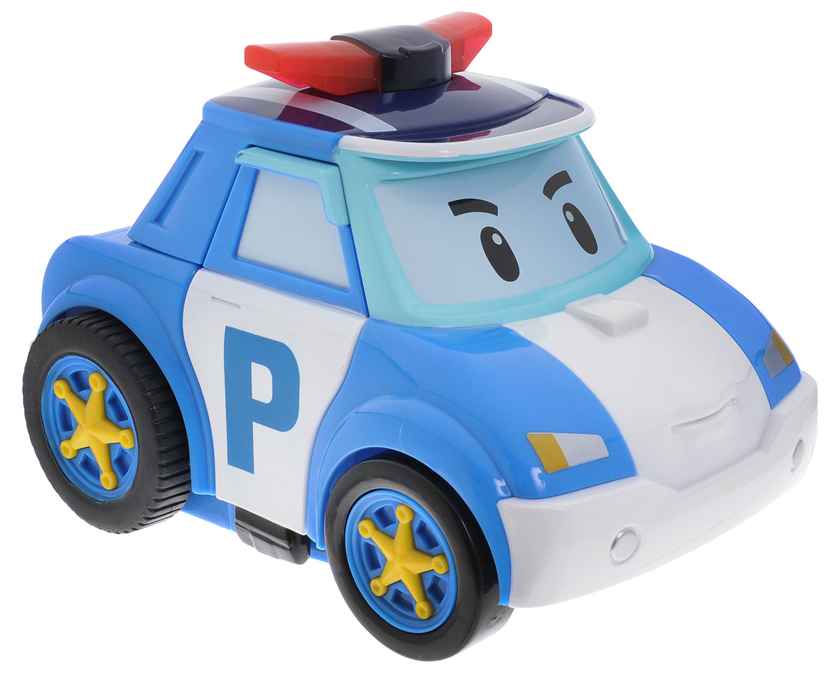 Robocar Poli Робот-трансформер на радиоуправлении83086 Robocar Poli Робот-трансформер на радиоуправлении83086Робот-трансформер на радиоуправлении Poli непременно понравится вашему ребенку. Он выполнен в виде полицейской машинки-робота Поли - персонажа мультфильма Robocar Poli. Поли - настоящий полицейский, самый сильный, смелый, отважный, честный и справедливый. У него есть, чему поучиться. С Поли можно играть как с полицейским автомобилем, догоняя нарушителей на улицах городка, а можно перевоплотить его в робота с помощью пульта управления и помогать жителям. Колеса машинки прорезинены. При перевоплощении из машины в робота Поли воспроизводит три мелодии, при этом его сирена мигает. В форме робота игрушка передвигается в разные стороны и двигает руками. Машинка автоматически переходит в энергосберегающий режим после 10 минут с момента последней игры. В комплект входят инструкция по эксплуатации на русском языке и очень удобный для детской руки пульт управления. На нем расположены три большие кнопки. Антенна мягкая, безопасная, пораниться об нее невозможно. Робот...