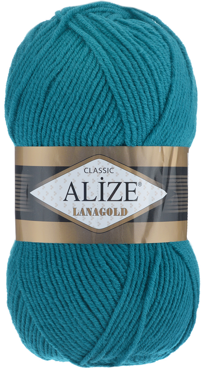 Пряжа для вязания Alize Lanagold, цвет: павлиновая зелень (640), 240 м, 100 г, 5 шт364095_640 Пряжа для вязания Alize Lanagold, цвет: павлиновая зелень (640), 240 м, 100 г, 5 шт364095_640Alize Lanagold - это полушерстяная пряжа для ручного вязания. Нить плотно скручена, гибкая, послушная, не пушится, не электризуется, аккуратно ложится в петли и не деформируется после распускания. Стойкое равномерное окрашивание обеспечивает широкую палитру оттенков. Соотношение шерсти и акрила - формула практичности. Высокие тепловые характеристики сочетаются с эстетикой, носкостью и простотой ухода за вещью. Классическая пряжа для зимнего сезона, может использоваться для детской и взрослой одежды. Alize Lanagold - универсальная пряжа, которая будет хорошо смотреться в узорах любой сложности. Рекомендуемый размер спиц 4-6 мм. Состав: 49% шерсть, 51% акрил.