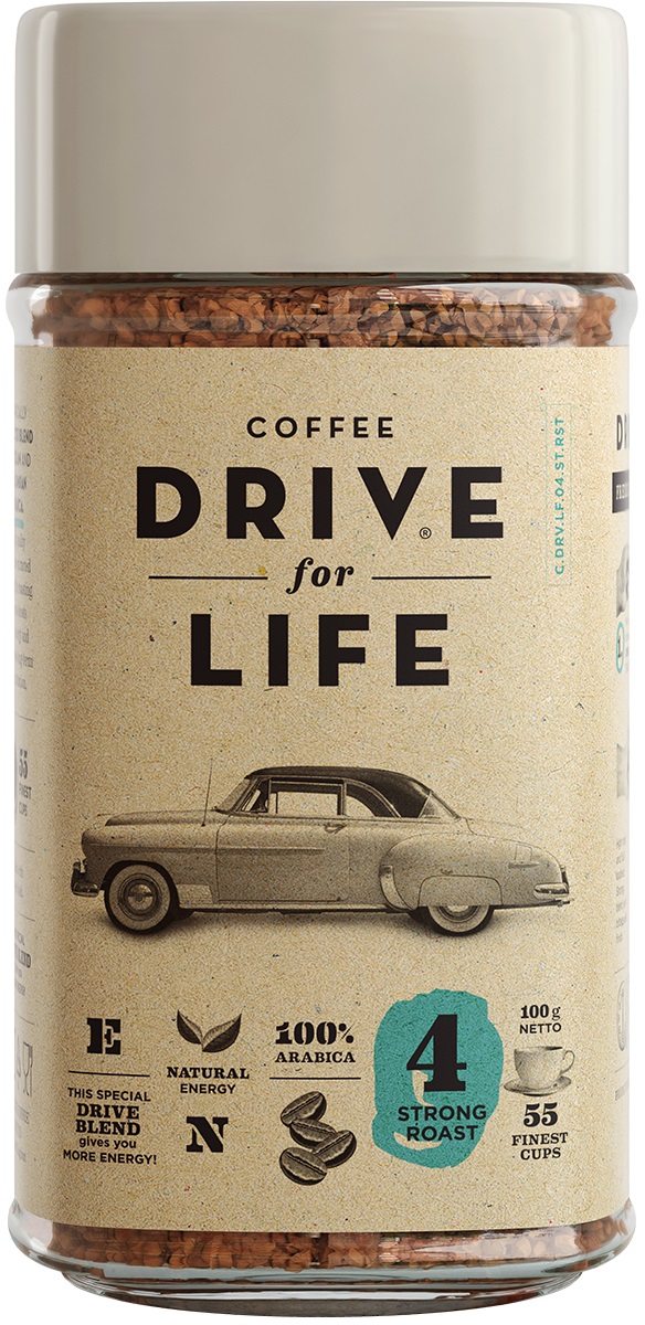 Drive for Life Strong кофе сублимированный, 100 гУПП00004241 Drive for Life Strong кофе сублимированный, 100 гУПП00004241Special Blend Drive - специально подобранные сорта Бразильской и Колумбийской Арабики, при обжарки которых вырабатывается натуральный кофеин высокого качества. Улучшает внимание, память и обеспечивает энергией на длительное время.