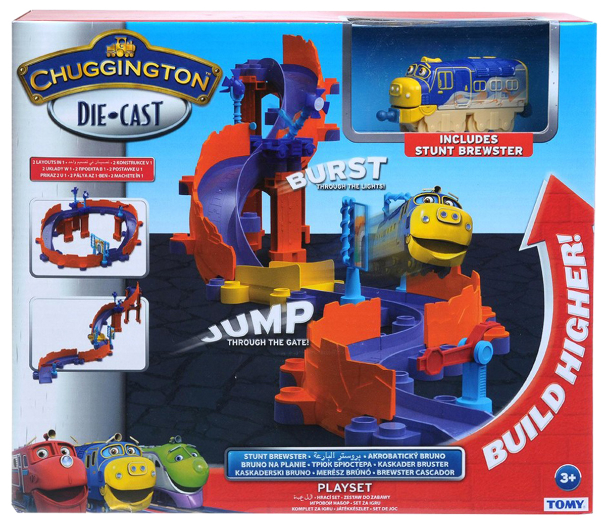 Chuggington Игрушечный трек Храбрый БрюстерLC54222 Chuggington Игрушечный трек Храбрый БрюстерLC54222Яркий игровой набор Chuggington Храбрый Брюстер, несомненно, привлечет внимание вашего ребенка и не позволит ему скучать. Набор включает в себя элементы для сборки трека, опоры для создания уровней, ворота, фонари и паровозик Брюстер. Элементы легко соединяются между собой. Ребенок сможет создавать разные модификации трека. Паровозик Брюстер - умница и отличник. Все домашние задания он делает очень тщательно, но, очень медленно, ведь он обычный тепловоз, а тепловозы не отличаются высокими скоростями. Среди веселых паровозиков из Чаггингтона Брюстер не только самый послушный ученик, но и самый надежный товарищ. У него есть глаза и носик, а так же очаровательная улыбка. На вагончике имеются детализированные окошки, двери и люки. Впереди и сзади находятся специальные элементы для крепления с другими вагончиками. Ваш ребенок будет часами играть с набором, придумывая разные истории и проигрывая любимые моменты из мультфильма. Порадуйте его таким...