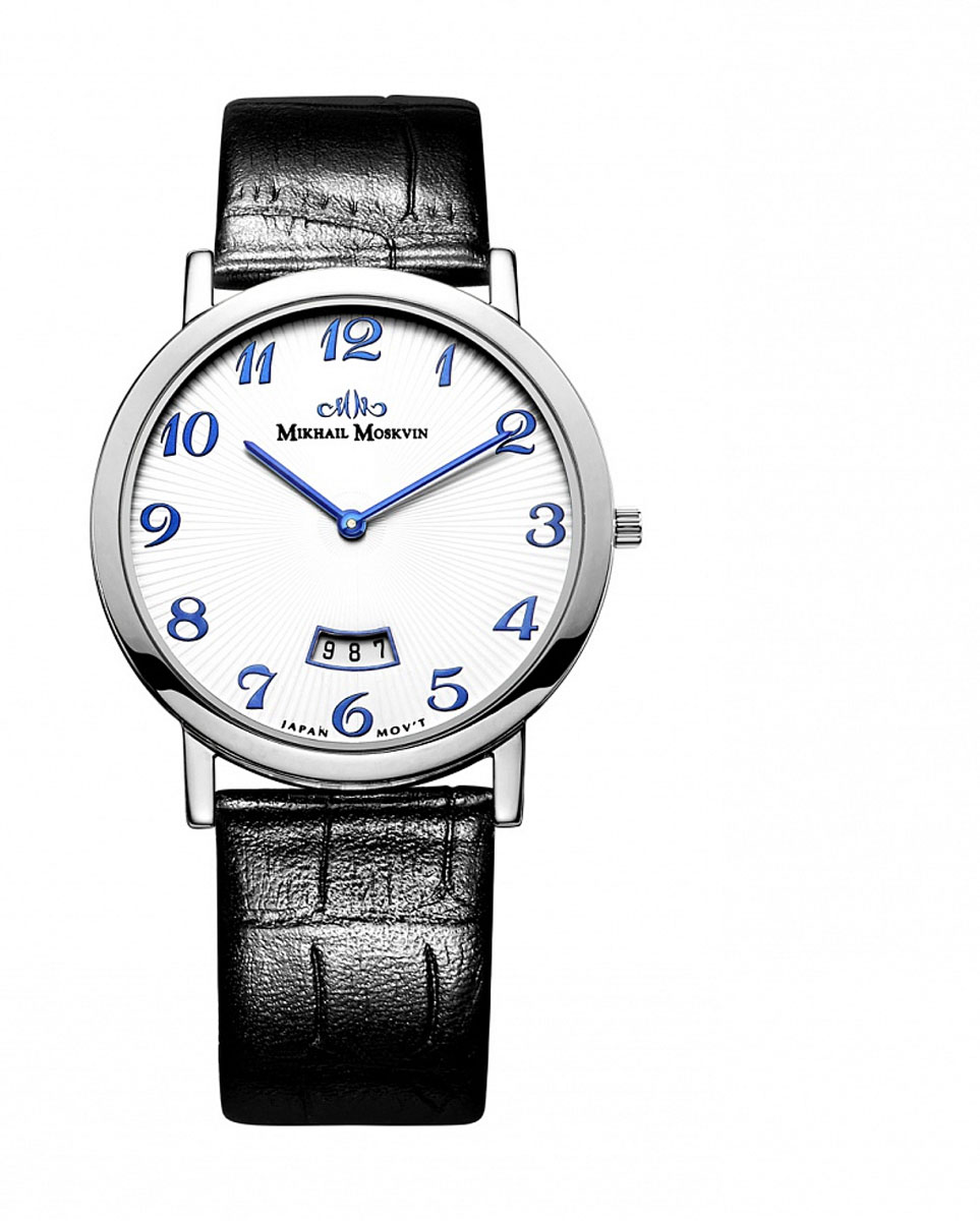 Часы мужские наручные Mikhail Moskvin Elegance, цвет: серебряный, черный. 1014S0L31014S0L3 Часы мужские наручные Mikhail Moskvin Elegance, цвет: серебряный, черный. 1014S0L31014S0L3Стильные мужские часы Mikhail Moskvin Elegance изготовлены из высокотехнологичной гипоаллергенной нержавеющей стали, натуральной кожи и минерального стекла. Циферблат изделия оформлен символикой бренда. Корпус часов оснащен кварцевым механизмом, степенью влагозащиты равной 3 Bar, а также устойчивым к царапинам минеральным стеклом и индикатором даты. Ремешок часов оформлен декоративным тиснением под рептилию и застегивается на практичную пряжку, которая позволит с легкостью снимать и надевать часы. Часы поставляются в фирменной упаковке. Часы Mikhail Moskvin Elegance подчеркнут мужской характер и отменное чувство стиля их обладателя.