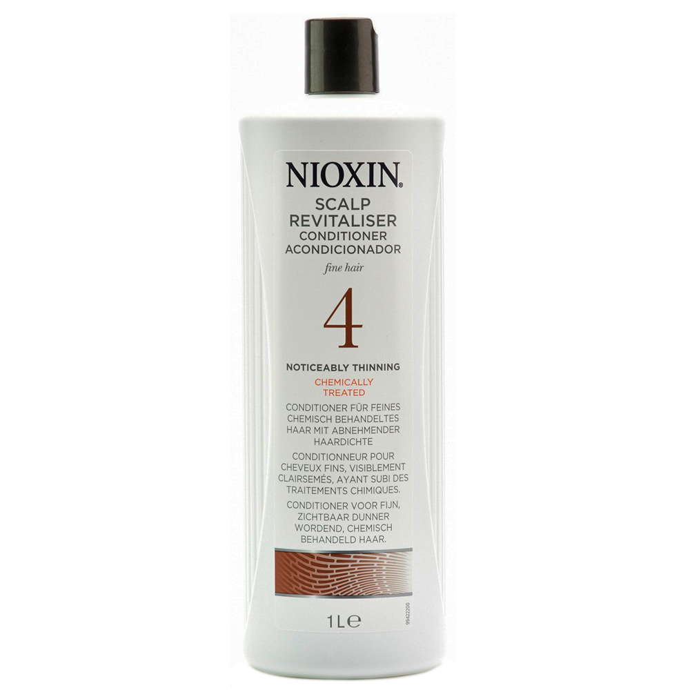 Nioxin Scalp Увлажняющий кондиционер (Система 4) Revitaliser System 4, 1000 мл81274166 Nioxin Scalp Увлажняющий кондиционер (Система 4) Revitaliser System 4, 1000 мл81274166Увлажняющий кондиционер из Системы 4 от Ниоксин предназначен для волос, которые поддались химической обработке и склонны к выпадению. Средство насыщает волосы влагой и энергией, а также смягчает кожу головы и снимает раздражения. Кондиционер от Ниоксин подходит для ежедневного применения, и каждый день балансирует и нормализует состояние ваших волос.