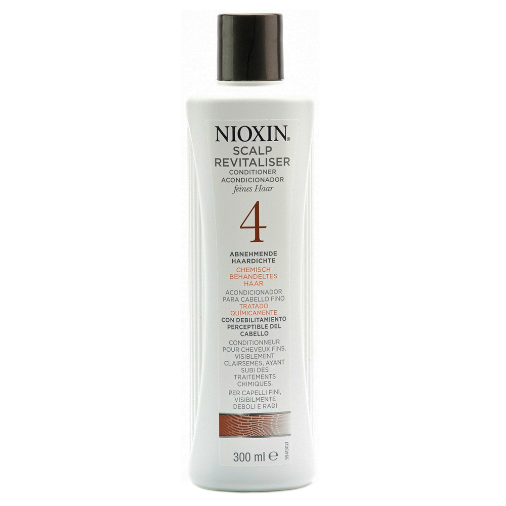 Nioxin Scalp Увлажняющий кондиционер (Система 4) Revitaliser System 4, 300 мл81274168 Nioxin Scalp Увлажняющий кондиционер (Система 4) Revitaliser System 4, 300 мл81274168Увлажняющий кондиционер из Системы 4 от Ниоксин предназначен для волос, которые поддались химической обработке и склонны к выпадению. Средство насыщает волосы влагой и энергией, а также смягчает кожу головы и снимает раздражения. Кондиционер от Ниоксин подходит для ежедневного применения, и каждый день балансирует и нормализует состояние ваших волос.