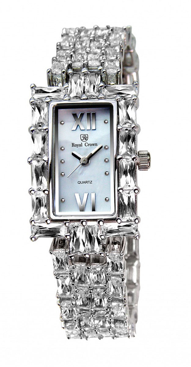 Часы наручные женские Royal Crown, цвет: серебристый. 3793-RDM-53793-RDM-5 Часы наручные женские Royal Crown, цвет: серебристый. 3793-RDM-53793-RDM-5Наручные кварцевые часы Royal Crown выполнены из высококачественного металла с напылением ионами стали и оформлены вставками из камней. Браслет оснащен удобной металлической застежкой, которая надежно зафиксирует изделие на запястье. Часы оснащены минеральным, устойчивым к царапинам, стеклом с сапфировым напылением и задней крышкой из гипоаллергенной нержавеющей стали.