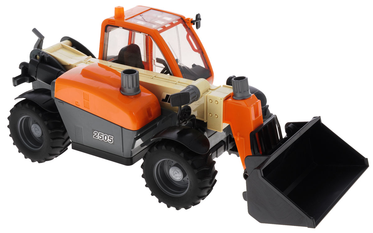 Bruder Погрузчик колесный JLG 2505 Telehandler02-140 Bruder Погрузчик колесный JLG 2505 Telehandler02-140Колесный погрузчик Bruder JLG 2505 Telehandler, выполненный из прочного и безопасного материала, отлично подойдет ребенку для различных игр. Машина является уменьшенной копией погрузчика фирмы JLG. Ковш погрузчика поднимается вверх-вниз, меняет угол наклона для загрузки-разгрузки. Дверь в кабину открывается; руль крутится. Колеса погрузчика прорезинены, что обеспечивает ему дополнительную устойчивость и хорошее сцепление с дорогой. С этим реалистично выполненным погрузчиком ваш малыш часами будет занят игрой.