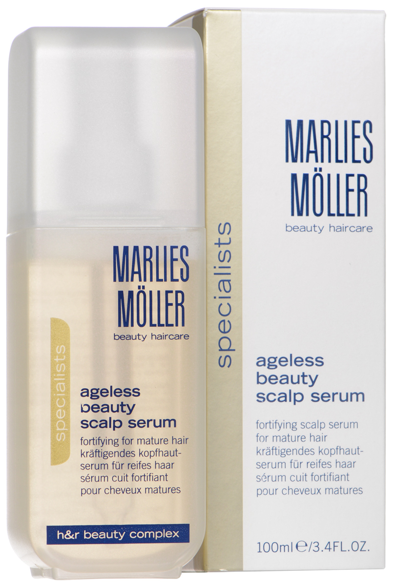 Marlies Moller Сыворотка Ageless Beauty, для укрепления корней и защиты волос, 100 мл104219MMs Marlies Moller Сыворотка Ageless Beauty, для укрепления корней и защиты волос, 100 мл104219MMsИнтенсивная сыворотка рекомендуется для истонченных волос. Содержит повышенную концентрацию эксклюзивного Фито-Клеточного комплекса, который ускоряет процесс роста здоровых волос. Стимулирует клеточную функцию корней волос, питает, наполняет их дополнительной энергией. Таким образом, усиливаются процессы регенерации и роста волос. Сыворотка стимулирует рост здоровых волос. Защищает от УФ-лучей. Интенсивно увлажняет. Ежедневно с помощью пипетки нанесите 5-6 капель сыворотки на сухую или влажную кожу головы. Слегка помассируйте. Не смывайте. Курсом.