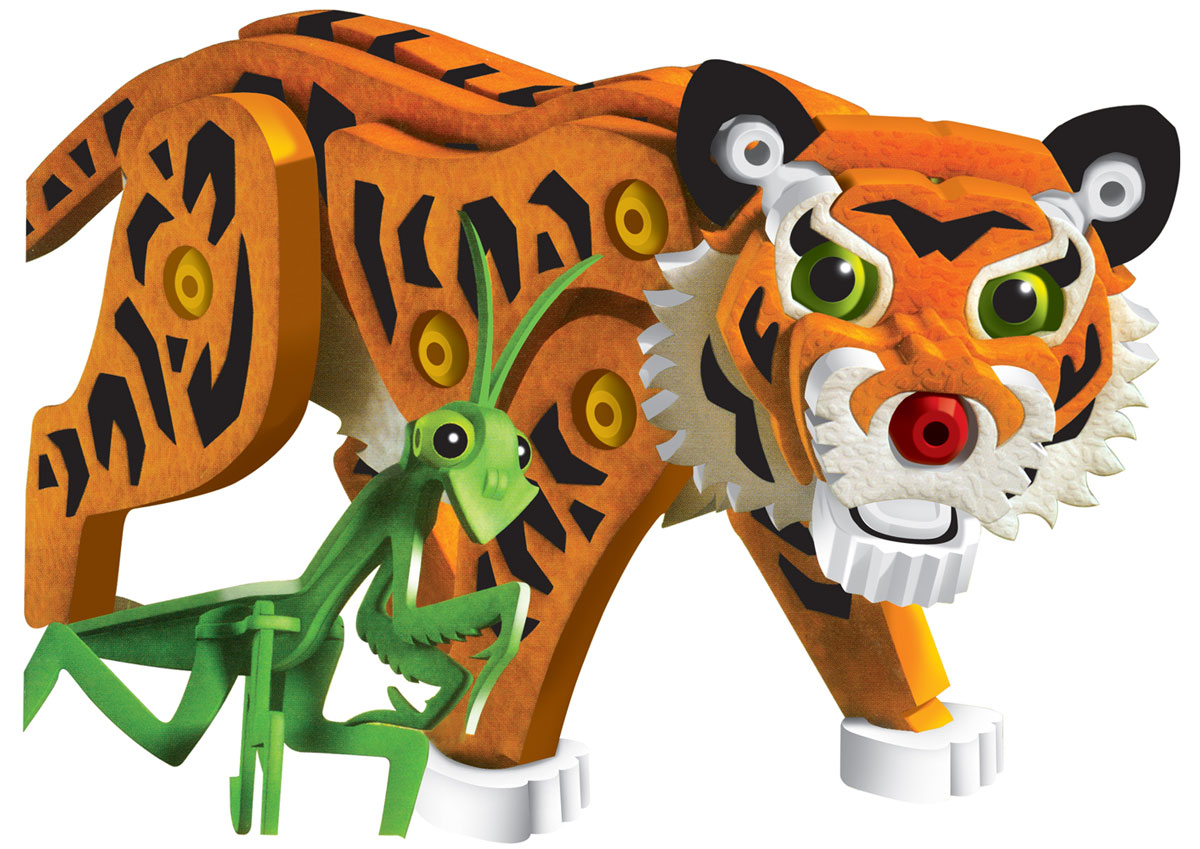 Bebelot 3D мягкий конструктор Тигр и пандаBEB0706-019 Bebelot 3D мягкий конструктор Тигр и пандаBEB0706-019Мягкий конструктор Bebelot Тигр и панда привлечет внимание вашего ребенка и не позволит ему скучать. Конструктор состоит из 237 деталей, собрав которые, ребенок получит объемных зверей в виде тигра и панды. Разноцветные детали с легкостью надежно крепятся друг к другу за счет специальных крепежей и выступов. Размер составных элементов конструктора очень удобен для того, чтобы ребенку было комфортно в него играть. Собирая конструктор, ребенок разовьет внимание, воображение, мелкую моторику рук, пространственное и логическое мышление, а собранная своими руками игрушка будет для него гораздо дороже, чем готовая - ведь он вложил в нее свой драгоценный труд.