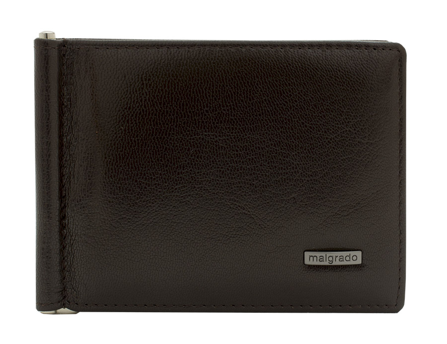 Зажим для купюр Malgrado, цвет: черный. 33007-55D33007-55D Black Зажим для купюр Malgrado, цвет: черный. 33007-55D33007-55D BlackЗажим для купюр Malgrado выполнен из высококачественной натуральной кожи с зернистой фактурой, оформлен металлической фурнитурой с символикой бренда. Портмоне раскладывается, закрывается на кнопку. Внутри изделия расположены зажим для купюр, два потайных кармашка, восемь карманов для кредитных карт. Снаружи, на задней стороне изделия, расположен карман для мелочи, который закрывается на кнопку. Зажим для купюр упакован в коробку из плотного картона с логотипом фирмы. Этот практичный зажим для купюр непременно подойдет к вашему образу и порадует простотой, стилем и функциональностью.