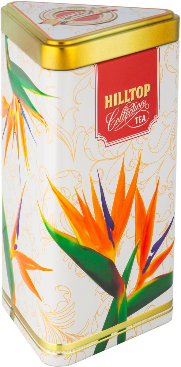 Hilltop Цветы Цейлона. Подарок Цейлона черный листовой чай, 80 г4607099306646 Hilltop Цветы Цейлона. Подарок Цейлона черный листовой чай, 80 г4607099306646Hilltop Цветы Цейлона. Подарок Цейлона - крупнолистовой цейлонский черный чай с глубоким, насыщенным вкусом и изумительным ароматом. Поставляется в треугольной банке с крышкой.
