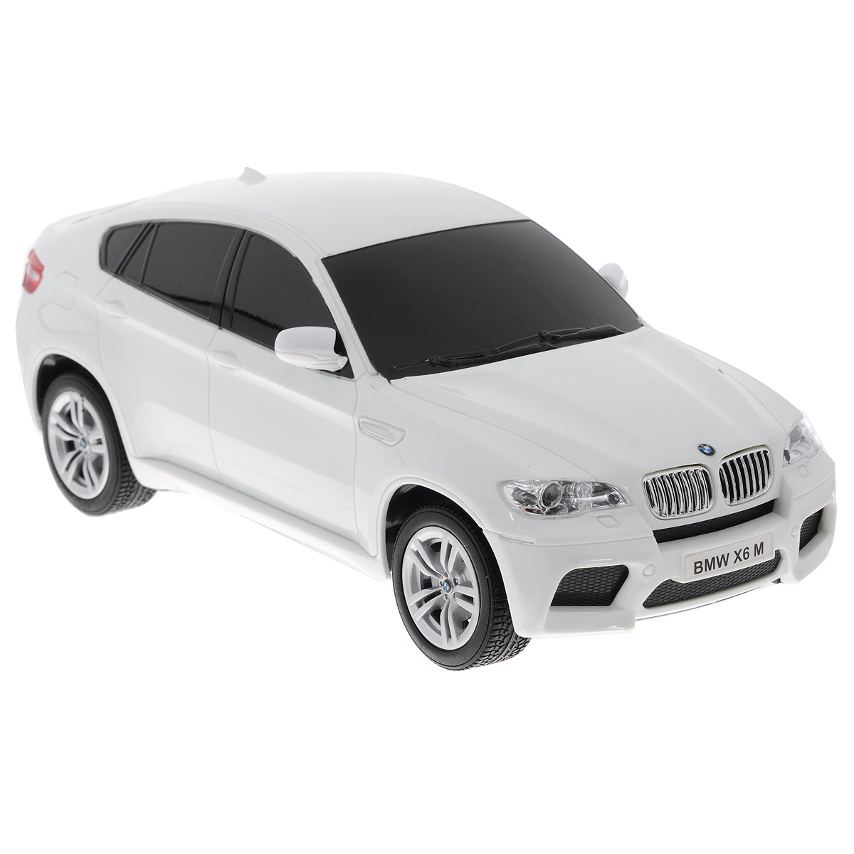 TopGear Радиоуправляемая модель BMW X6 цвет белый масштаб 1:24Т56674_белый TopGear Радиоуправляемая модель BMW X6 цвет белый масштаб 1:24Т56674_белыйВсе мальчишки любят мощные крутые тачки! Особенно если это дорогие машины известной марки, которые, проезжая по улице, обращают на себя восторженные взгляды пешеходов. Радиоуправляемая модель TopGear BMW X5 - это детальная копия существующего автомобиля в масштабе 1:24. Машинка изготовлена из прочного легкого пластика; колеса прорезинены. При движении передние и задние фары машины светятся. При помощи пульта управления автомобиль может перемещаться вперед, дает задний ход, поворачивает влево и вправо, останавливается. Встроенные амортизаторы обеспечивают комфортное движение. В комплект входят машинка, пульт управления, зарядное устройство (время зарядки составляет 4-5 часов), аккумулятор и 2 батарейки. Автомобиль отличается потрясающей маневренностью и динамикой. Ваш ребенок часами будет играть с моделью, устраивая захватывающие гонки. Машина работает от аккумулятора 500 mAh напряжением 3,6V (входит в комплект). Пульт управления работает от 2...