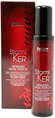 Dikson Stamiker Спрей для окрашенных волос Newgen Final Touch 100 мл1830 Dikson Stamiker Спрей для окрашенных волос Newgen Final Touch 100 мл1830Спрей для окрашенных волос, на основе пантенола, стволовых клеток листьев Сирени и кератина для полного сохранения и закрепления результата лечения. В дополнение к стволовым клеткам сирени и кератину формула обогащена провитамином В5, который протезирует утраченные частицы поверхностного слоя, тем самым возрождая уникальный блеск волос.