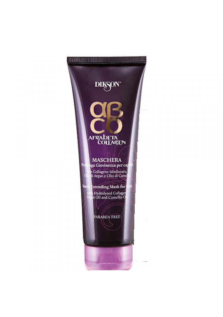 Dikson ArgaBeta Маска Продление молодости Collagene Mask 250 мл2450 Dikson ArgaBeta Маска Продление молодости Collagene Mask 250 мл2450Питательная маска, которая подходит для всех типов волос. Она не утяжеляет волосы, упрочняя их. Имеет эффект восстановления и предотвращения преждевременного старения. Натуральный коллаген, который входит в состав маски, оказывает стимулирующее воздействие на собственный коллаген в клетках кожи. Аргановое масло, витамин Е действуют как антиоксидант, оказывают глубокую подпитку волосам, увлажняют их и укрепляют. Масло камелии прекрасно придает блеск, сияние и мягкость. Обладает ярко выраженным эффектом при аллергии и перхоти.
