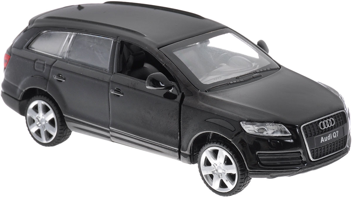 MSZ Модель автомобиля Audi Q7 цвет черныйCP-67305-BL MSZ Модель автомобиля Audi Q7 цвет черныйCP-67305-BLИнерционная модель автомобиля Audi Q7, выполненная из высококачественного металла и пластика, непременно понравится и ребенку, и взрослому. Это точная копия оригинала в масштабе 1:38. Модель является точной уменьшенной копией известного автомобиля марки Audi. Игрушечная модель оснащена литым металлическим корпусом и вращающимися колесами из резины. Передние двери машинки открываются, салон детализирован. Игрушка оснащена инерционным ходом. Для того, чтобы автомобиль поехал вперед, необходимо его отвести назад, а затем резко отпустить. Прорезиненные колеса обеспечивают надежное сцепление с любой поверхностью пола. Машинка является отличным подарком для юного гонщика. Во время игры с такой машинкой, у ребенка развивается мелкая моторика рук, фантазия и воображение.