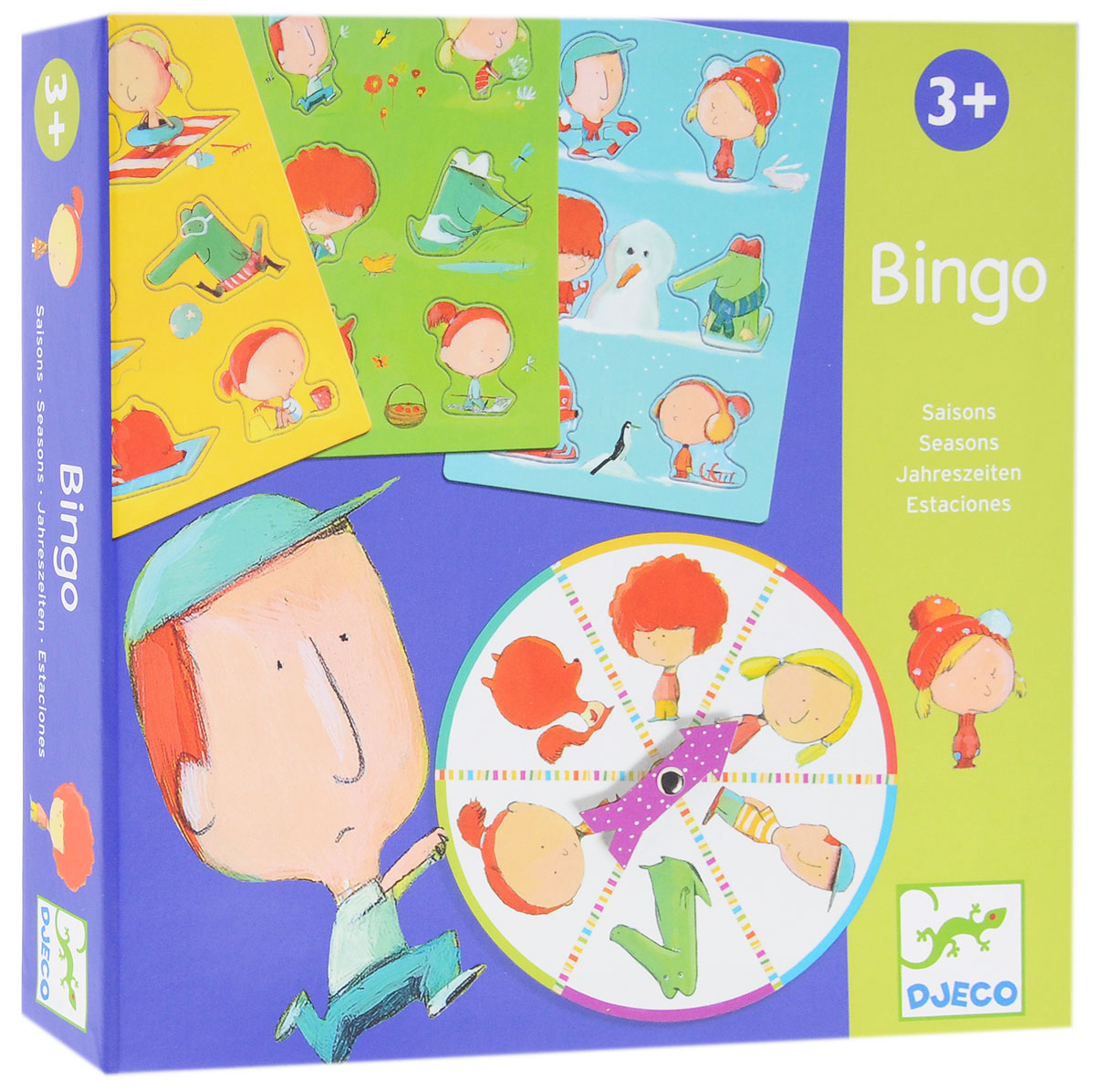 Djeco Обучающая игра Бинго Времена года08114 Djeco Обучающая игра Бинго Времена года08114Обучающая игра Djeco Бинго. Времена года - прекрасная возможность через игровую форму познакомить ребенка с особенностями четырех сезонов года. Вращайте друг за другом колесо и сочетайте детали карточек в соответствии с нарисованными фигурками на диске. Выигрывает тот, кто первым соберет свою карточку. Обучающая игра Djeco Бинго. Времена года прекрасно подойдет в качестве развлечения для любого детского праздника. Игра развивает логическое мышление, сообразительность и внимательность ребенка, учит его усидчивости и терпению.