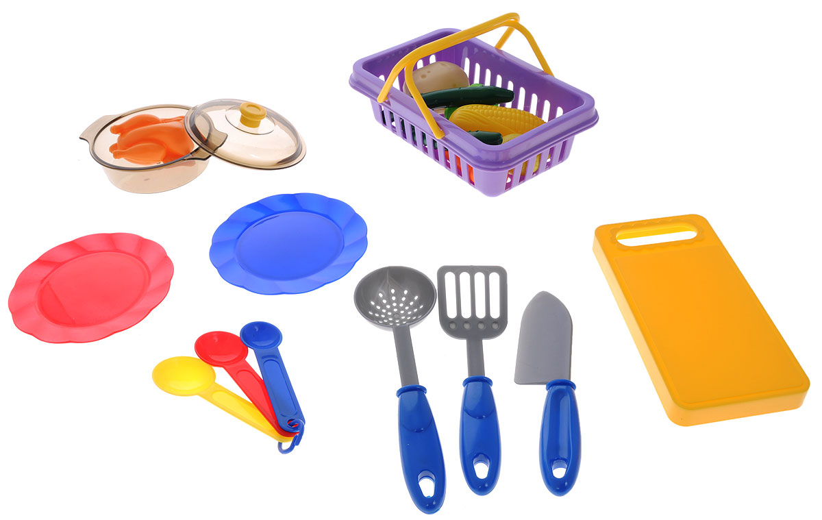 ABtoys Игрушечный кухонный набор с продуктами 19 предметовPT-00193 ABtoys Игрушечный кухонный набор с продуктами 19 предметовPT-00193Игровой кухонный набор с продуктами ABtoys Помогаю маме - очень интересная и полезная игрушка для вашей дочки. Набор состоит из разноцветной яркой посуды и овощей. Этот игровой комплект поможет девочке пройти важную стадию сюжетно-ролевых игр и почувствовать себя настоящей хозяйкой. Все изделия изготовлены из безопасной и высококачественной пластмассы.