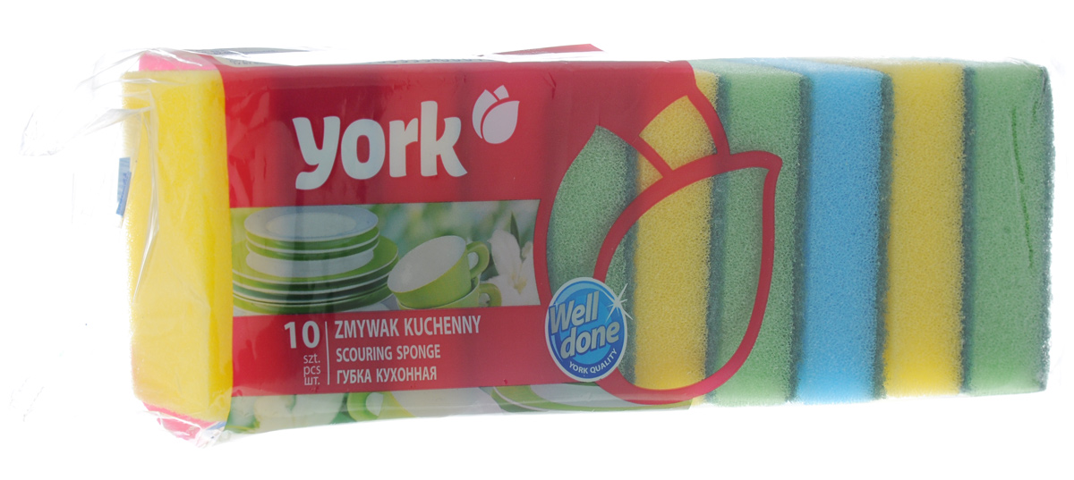 Губки для мытья посуды York Джамбо, 10 шт3003 Губки для мытья посуды York Джамбо, 10 шт3003Губки для мытья посуды York Джамбо, выполненные из высококачественного сложного полимера, идеально чистят даже самые деликатные поверхности. Современный чистящий слой полностью удаляет сильные загрязнения. Антибактериальные свойства губки не позволяют накапливаться и размножаться бактериям. Губки York Джамбо сохраняют чистоту и свежесть даже после многократного применения. Размер губки: 9 х 6 х 2,7 см.