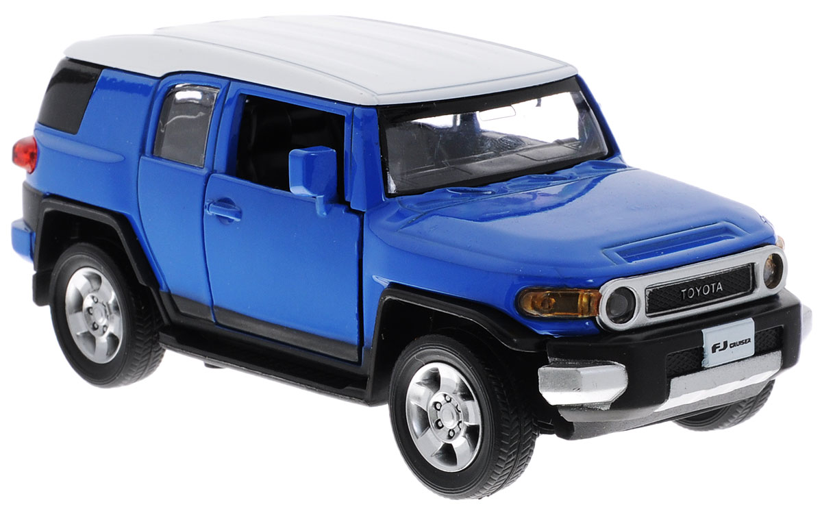 MSZ Модель автомобиля Toyota FJ CruiserCP-68304-B MSZ Модель автомобиля Toyota FJ CruiserCP-68304-BМодель автомобиля MSZ Toyota FJ Cruiser - это точная копия оригинальной машины в масштабе 1:32. Выполненная из высококачественного металла и пластика, она обязательно понравится не только ребенку, но и взрослому. Модель автомобиля имеет световые и звуковые эффекты. Дверцы машины открываются, фары светятся, салон детализирован. Игрушка оснащена инерционным ходом. Для того, чтобы автомобиль поехал вперед, необходимо его отвести назад, а затем резко отпустить. Прорезиненные колеса обеспечивают надежное сцепление с любой поверхностью пола. Машинка является отличным подарком для юного гонщика. Во время игры с такой машинкой у ребенка развивается мелкая моторика рук, фантазия и воображение. Для работы игрушки необходимы 3 батарейки типа AG13 (товар комплектуется демонстрационными).