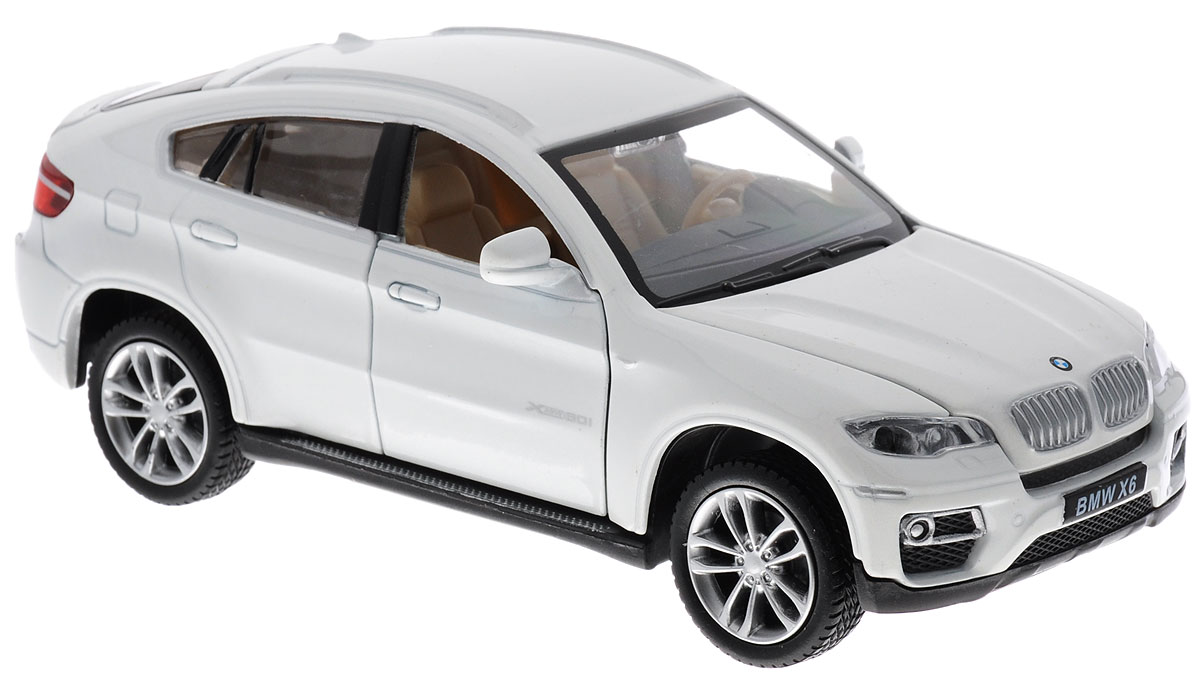 MSZ Модель автомобиля BMW X6CP-68311-W MSZ Модель автомобиля BMW X6CP-68311-WМодель автомобиля MSZ BMW X6 привлечет к себе внимание не только детей, но и взрослых. Модель представлена в масштабе 1:32 и в точности воспроизводит все детали внешнего облика реального автомобиля BMW X6. Машина дополнена световыми и звуковыми эффектами, а также двери и капот авто открываются. Игрушка оснащена инерционным ходом. Для того чтобы автомобиль поехал вперед, необходимо его отвести назад, а затем резко отпустить. Прорезиненные колеса обеспечивают надежное сцепление с любой поверхностью пола. Машинка является отличным подарком для юного гонщика. Во время игры с такой машинкой, у ребенка развивается мелкая моторика рук, фантазия и воображение. Рекомендуется докупить 3 батарейки типа AG13 (товар комплектуется демонстрационными).