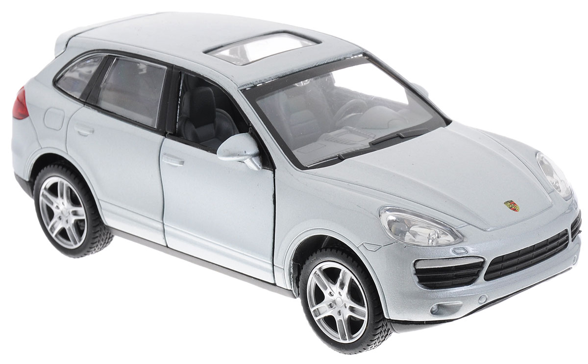 Maxi Toys Модель автомобиля Porsche Cayenne SCP-68324-S Maxi Toys Модель автомобиля Porsche Cayenne SCP-68324-SМодель автомобиля Maxi Toys Porsche Cayenne S - это точная копия оригинальной машины в масштабе 1:32. Выполненная из высококачественного металла и пластика, она обязательно понравится не только ребенку, но и взрослому. Модель автомобиля имеет световые и звуковые эффекты. Передние дверцы и багажник машины открываются, фары светятся, салон детализирован. Игрушка оснащена инерционным ходом. Для того, чтобы автомобиль поехал вперед, необходимо его отвести назад, а затем резко отпустить. Прорезиненные колеса обеспечивают надежное сцепление с любой поверхностью пола. Машинка является отличным подарком для юного гонщика. Во время игры с такой машинкой у ребенка развивается мелкая моторика рук, фантазия и воображение. Для работы игрушки необходимы 3 батарейки типа AG13 (товар комплектуется демонстрационными).