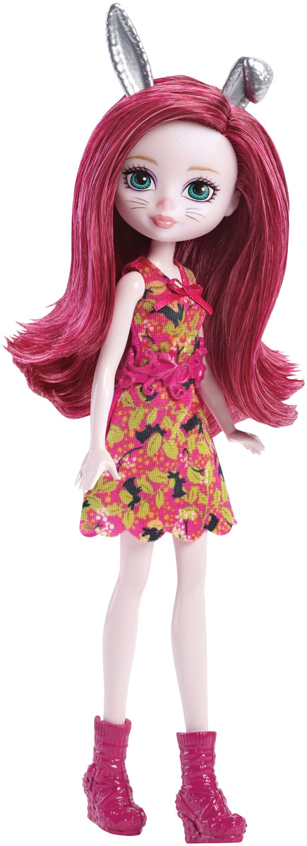 Ever After High Кукла ХэйрлоуDHF98_DHG00 Ever After High Кукла ХэйрлоуDHF98_DHG00Кукла Ever After High Хэйрлоу - лесная фея Кролик из серии Игры Драконов, станет отличным подарком для любой девочки. Кукла имеет красивые темные волосы. Наряд куклы состоит из яркого платья с мелким принтом, пояса и ботинок в тон. Образ дополняют милые кроличьи ушки и усики на щечках. Игрушка изготовлена из безопасных нетоксичных материалов и полностью соответствует всем требованиям безопасности.