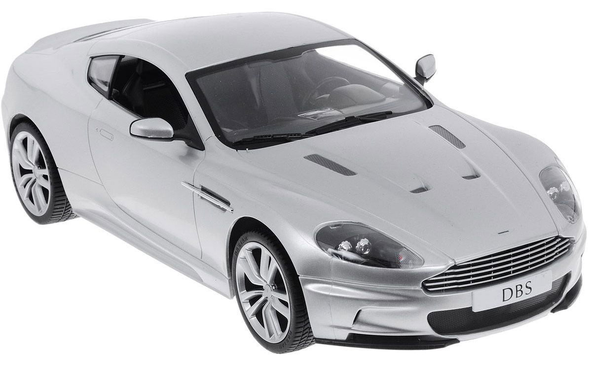 Rastar Радиоуправляемая модель Aston Martin DBS Coupe цвет серебристый масштаб 1:1442500_серебристый Rastar Радиоуправляемая модель Aston Martin DBS Coupe цвет серебристый масштаб 1:1442500_серебристыйРадиоуправляемая модель Rastar Aston Martin DBS Coupe станет отличным подарком любому мальчику! Все дети хотят иметь в наборе своих игрушек ослепительные, невероятные и крутые автомобили на радиоуправлении. Тем более, если это автомобиль известной марки с проработкой всех деталей, удивляющий приятным качеством и видом. Одной из таких моделей является автомобиль на радиоуправлении Rastar Aston Martin DBS Coupe. Это точная копия настоящего авто в масштабе 1:14. Авто обладает неповторимым провокационным стилем. Потрясающая маневренность, динамика и покладистость - отличительные качества этой модели. Возможные движения: вперед, назад, вправо, влево, остановка. Машина работает от 5 батареек напряжением 1,5V типа АА (не входят в комплект), пульт управления работает от батарейки 9V типа Крона (не входит в комплект).