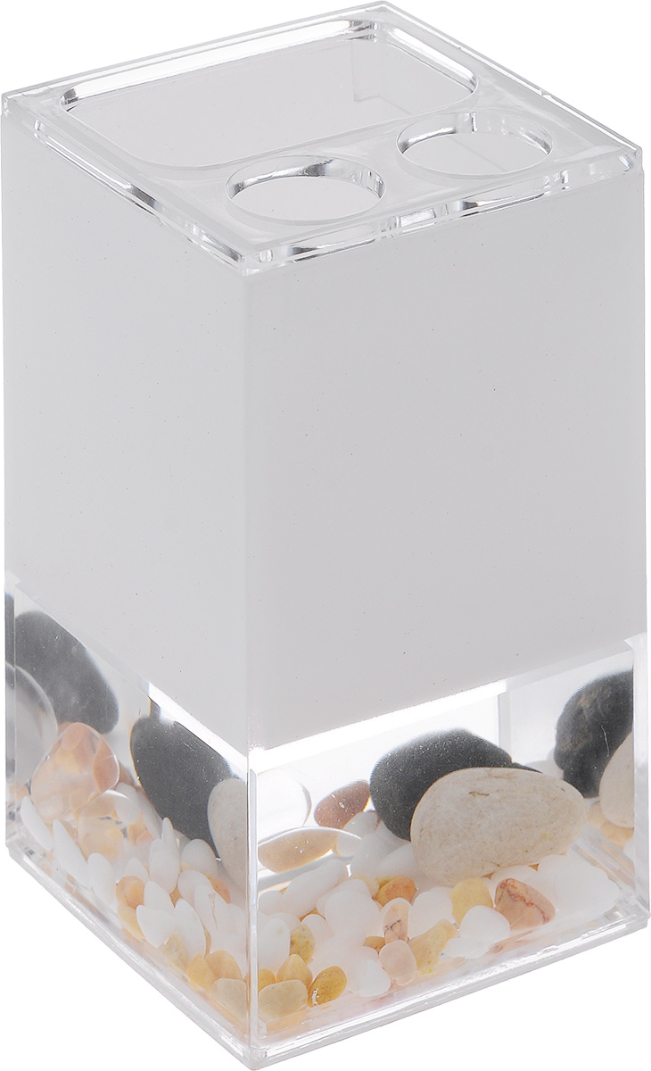 Стакан для зубных щеток Vanstore Stones, высота 12,5 см383-02 Стакан для зубных щеток Vanstore Stones, высота 12,5 см383-02Стакан для зубных щеток Vanstore Stones выполнен из высококачественного пластика с гелевым наполнителем. У изделия имеется прозрачная вставка с декоративными элементами в виде морских камушек. Стильный дизайн изделия притягивает взгляд и прекрасно подойдет к интерьеру ванной комнаты. Размер стакана: 7 х 6,5 х 12,5 см.
