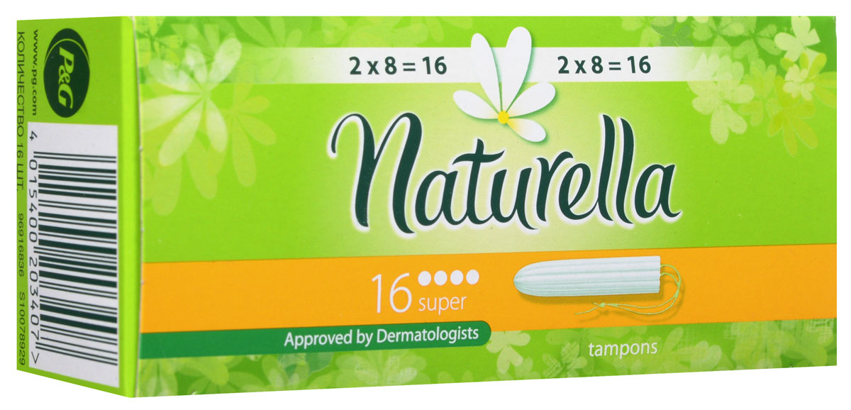 Тампоны женские гигиенические Naturella Super, 16 штNT-83709755 Тампоны женские гигиенические Naturella Super, 16 штNT-83709755Тампон - одно из самых удобных, практичных и гигиеничных средств защиты во время критических дней. Тампоны Naturella Super предназначены для обильных выделений. Тампоны Naturella обеспечивают бережную защиту, вдохновленную природой. Содержат натуральные волокна и экстракт ромашки. Характеристики: Размер упаковки: 11,5 см х 5,5 см х 3 см. Производитель: Германия. Товар сертифицирован.
