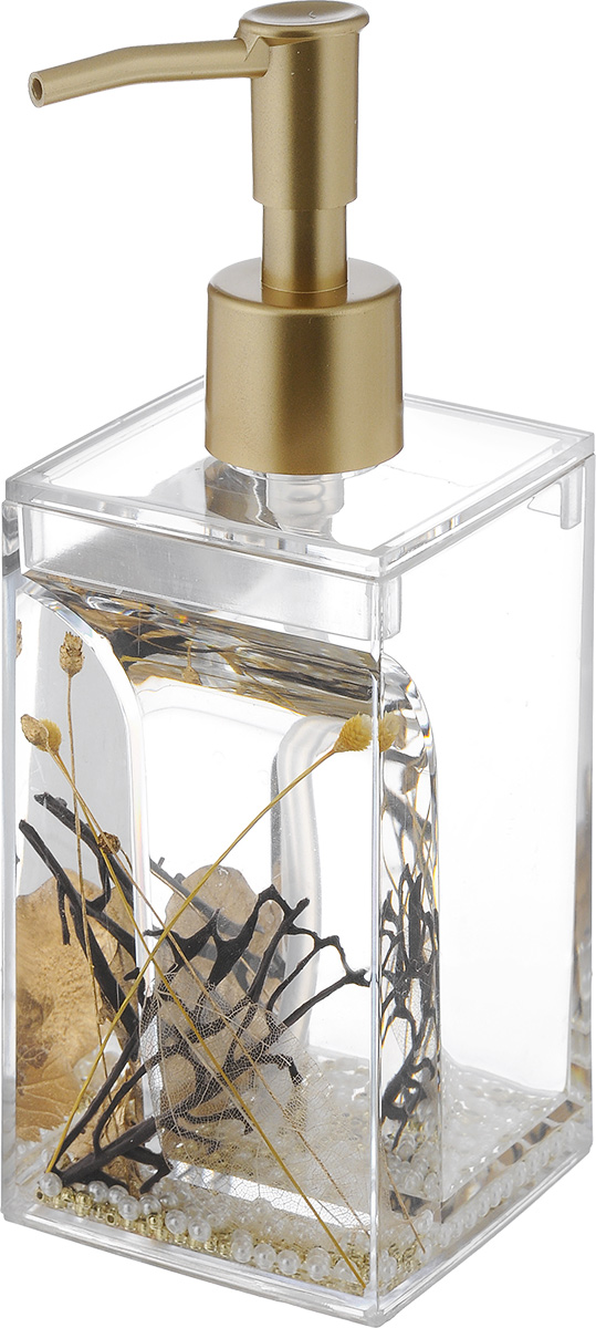 Дозатор для жидкого мыла Vanstore Aurum, 300 мл384-03 Дозатор для жидкого мыла Vanstore Aurum, 300 мл384-03Дозатор для жидкого мыла Vanstore Aurum, изготовленный из пластика, отлично подойдет для вашей ванной комнаты. Дозатор имеет двойные стенки, между которыми находится прозрачная нетоксичная жидкость с декоративными элементами. Такой аксессуар очень удобен в использовании, достаточно лишь перелить жидкое мыло в дозатор, а когда необходимо использование мыла, легким нажатием выдавить нужное количество. Дозатор для жидкого мыла Vanstore Aurum создаст особую атмосферу уюта и максимального комфорта в ванной. Размер дозатора: 6,5 х 6,5 х 19,5 см. Объем: 300 мл.