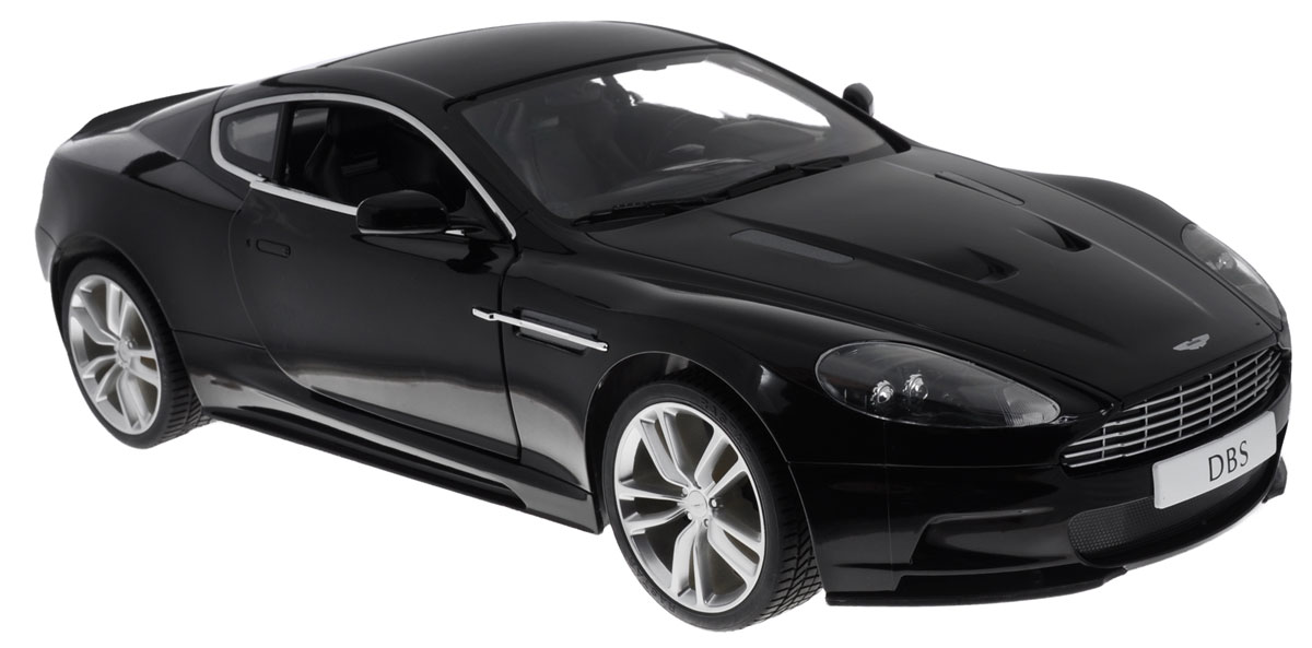 Rastar Радиоуправляемая модель Aston Martin DBS Coupe цвет черный масштаб 1:1052200_черный Rastar Радиоуправляемая модель Aston Martin DBS Coupe цвет черный масштаб 1:1052200_черныйРадиоуправляемая модель Rastar Aston Martin DBS Coupe станет отличным подарком любому мальчику! Все дети хотят иметь в наборе своих игрушек ослепительные, невероятные и крутые автомобили на радиоуправлении. Тем более, если это автомобиль известной марки с проработкой всех деталей, удивляющий приятным качеством и видом. Одной из таких моделей является автомобиль на радиоуправлении Rastar Aston Martin DBS Coupe. Это точная копия настоящего авто в масштабе 1:10. Двери машины открываются. Возможные движения: вперед, назад, вправо, влево, остановка. Имеются световые эффекты. Пульт управления работает на частоте 27 MHz. Машина работает на сменном аккумуляторе (входит в комплект). Для работы пульта управления необходима батарейка 9V (6F22) (не входит в комплект).