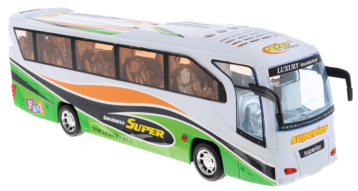 Junfa Toys Автобус инерционный3088C Junfa Toys Автобус инерционный3088CИнерционный автобус от Junfa Toys - это отличная машинка для сюжетно-ролевой игры. Автобус выглядит, как настоящий. Внутри, через окна, можно разглядеть удобные сидения для пассажиров. При движении автобуса играет музыка и мигают фары. Автобус оснащен инерционным механизмом, достаточно немного подтолкнуть автобус вперед или назад, и он самостоятельно поедет дальше. Для работы игрушки необходимы 3 батарейки типа AG13 (товар комплектуется демонстрационными).
