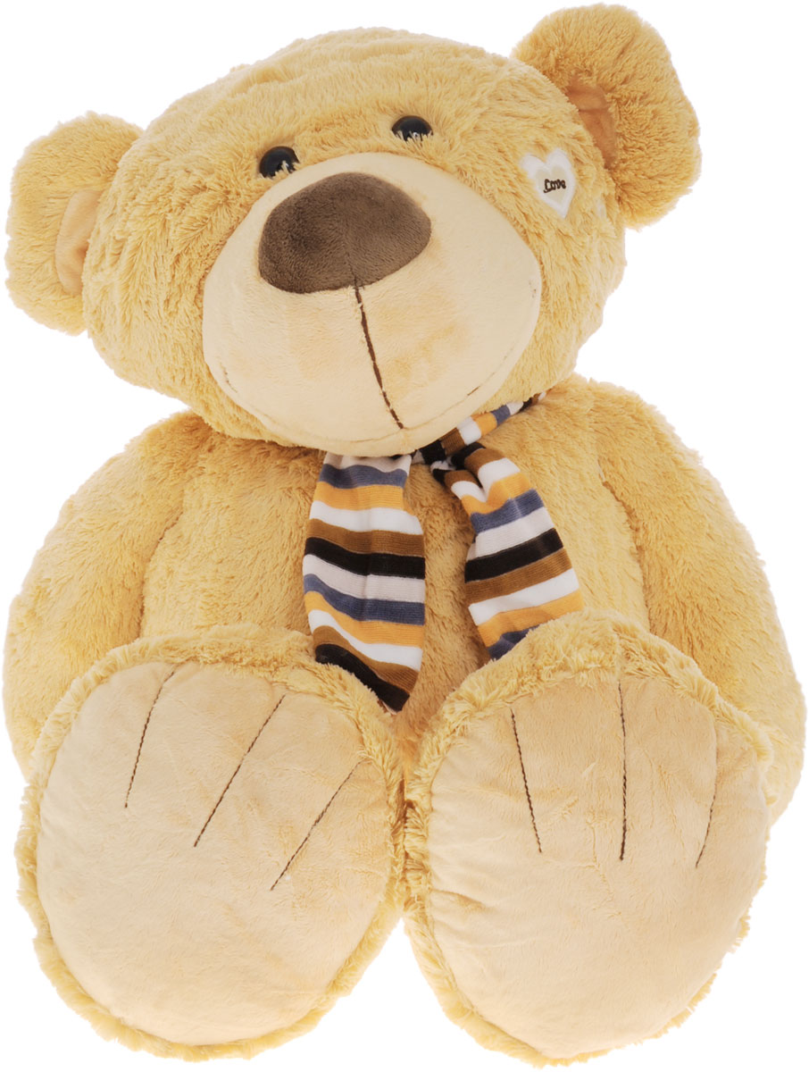 Magic Bear Toys Мягкая игрушка Медвежонок в шарфе 80 смSAL5217_желтый Magic Bear Toys Мягкая игрушка Медвежонок в шарфе 80 смSAL5217_желтыйОчаровательная мягкая игрушка Медвежонок в шарфе, выполненная в виде мишки темно-желтого цвета в шарфике в полоску, вызовет умиление и улыбку у каждого, кто ее увидит. У медвежонка коричневые пластиковые глазки, вышитые брови и аппликации в виде сердечек. Удивительно мягкая игрушка принесет радость и подарит своему обладателю мгновения нежных объятий и приятных воспоминаний. Она выполнена из экологически чистых материалов - плюша с набивкой из гипоаллергенного синтетического материала. Великолепное качество исполнения делают эту игрушку чудесным подарком к любому празднику.
