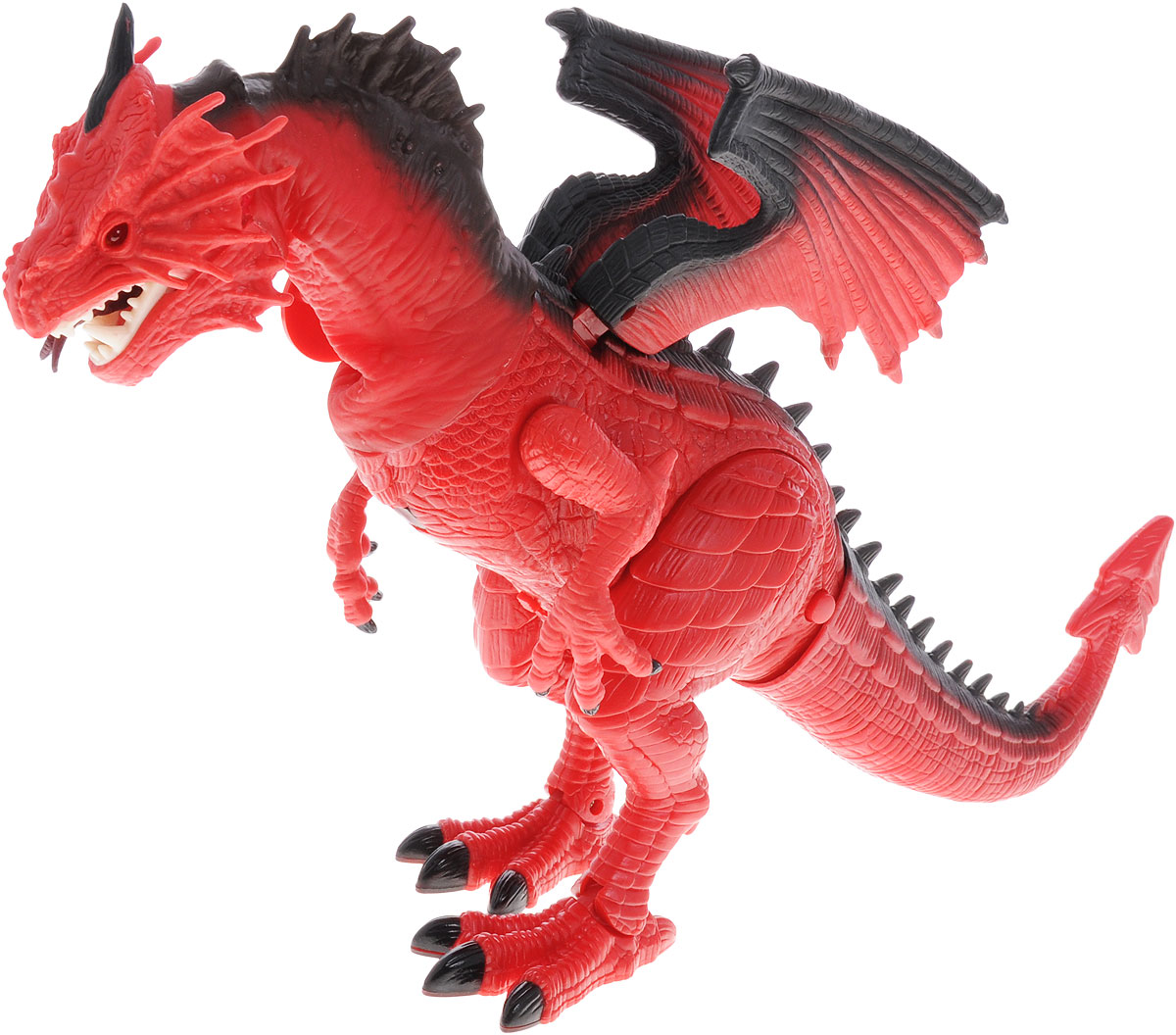 Dragon Игрушка на инфракрасном управлении Мегазавр80042 Dragon Игрушка на инфракрасном управлении Мегазавр80042Игрушка на инфракрасном управлении Мегазавр от китайской компании Dragon-i познакомит детей с самыми древними жителями нашей планеты. Фигура дракона выполнена из качественного пластика с проработкой мельчайших деталей, вплоть до чешуек кожи. Дракон оснащен беспроводным инфракрасным управлением, с помощью которого у игрушки загораются глаза, поворачивается голова, раскрывается пасть, раздается устрашающий рев. Дракон может двигаться вперед, раскачивать хвостом, сопровождая все это звуками шагов. Ребенок, интересующийся загадочным древним миром и тайнами нашей планеты, будет рад такому замечательному подарку! Для работы игрушки необходимы 3 батарейки типа АА (товар комплектуется демонстрационными). Для работы пульта управления необходимы 3 батарейки типа АА (не входят в комплект).