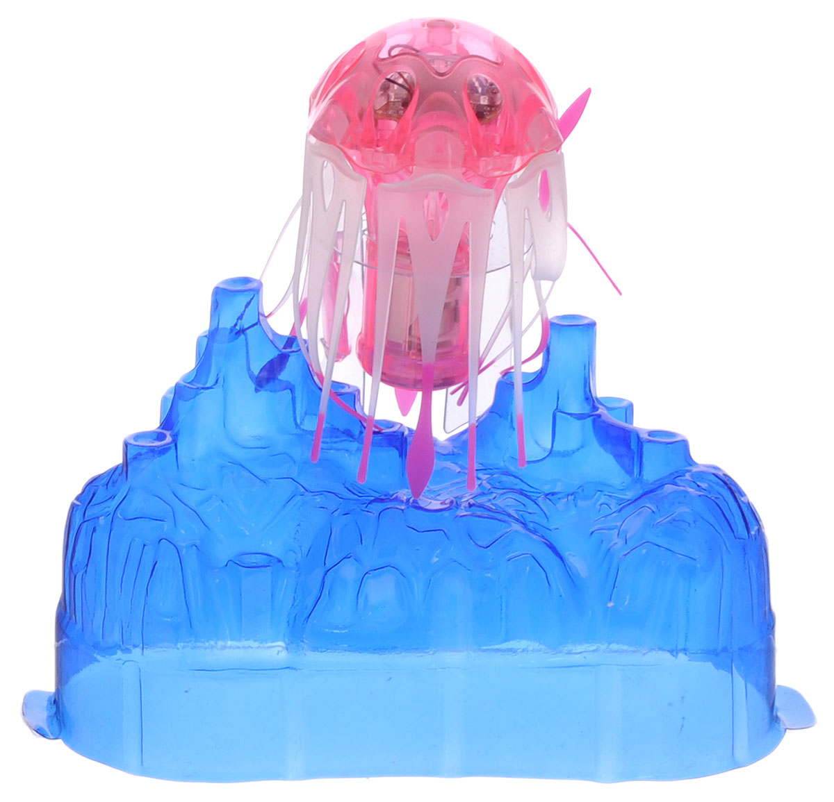 Hexbug Микро-робот AquaBot Медуза цвет розовый460-4087 Hexbug Микро-робот AquaBot Медуза цвет розовый460-4087Уникальный микро-робот Hexbug Aqua Bot: Медуза изготовлен из безопасного пластика в виде медузы с длинными гибкими щупальцами. Теперь микро-роботы осваивают и водные глубины! Робот плавает и ведет себя как настоящая медуза и непредсказуем в направлении движения. Он поднимается и опускается, а также кружится в воде. Опустите его в воду и он оживет! Если микро-робот замер, то достаточно просто всколыхнуть воду и он снова поплывет. Вне воды он автоматически выключается. Робот-медуза оснащен световыми эффектами. В комплект также входит инструмент для замены батареек, а также запасные батарейки. Для работы игрушки необходимы 3 батарейки типа LR44 (товар комплектуется демонстрационными).